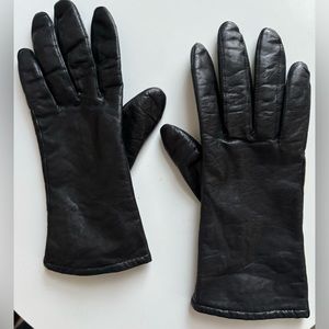 Fownes Black leather gloves - size 7.5